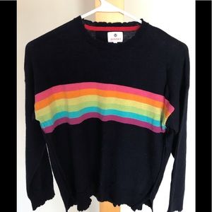 Sundry rainbow stripes cashmere-wool crew neck